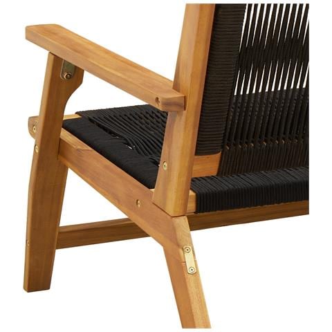 Panchina da giardino nera 76x122x73 cm legno massello di acacia - Foto 9