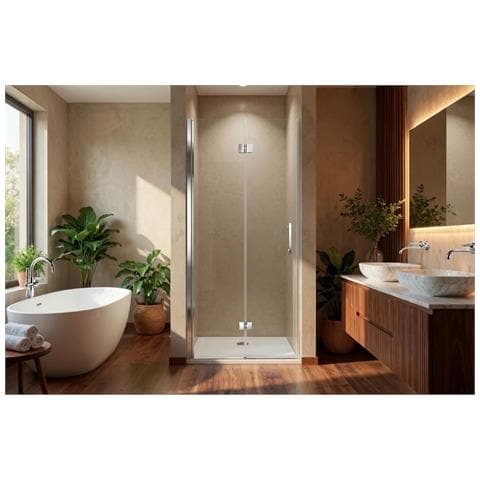 Box Doccia 70 Cm Apertura A Soffietto Nicchia H200 Cm Cristallo 6mm Profilo Cromato Liam - Foto 6