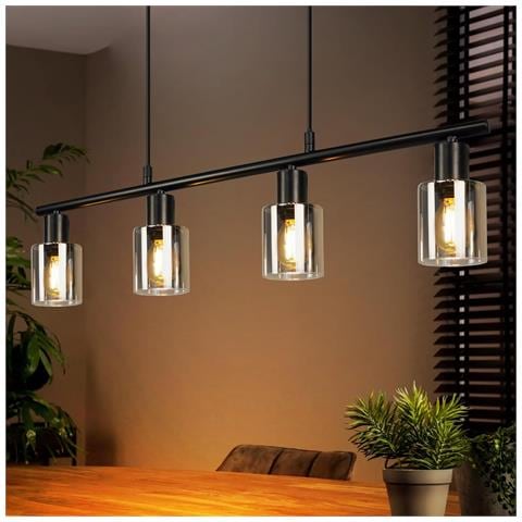 Lampada A Sospensione Per Sala Da Pranzo, 4 Fiamme, In Vetro Vintage, Attacco E14, Per Soggiorno, Cucina - Foto 2