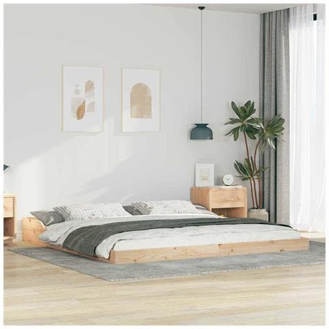 Struttura del letto Marrone 180 x 220 cm Legno di pino massello - Foto 2