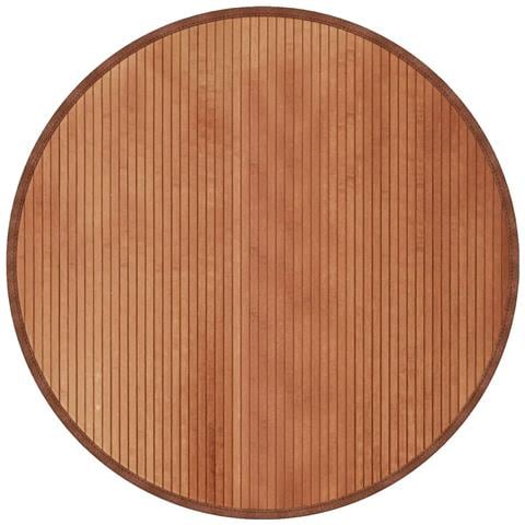 Tappeto Rotondo Marrone 100 cm in Bambù - Foto 1