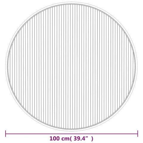 Tappeto Rotondo Marrone 100 cm in Bambù - Foto 8