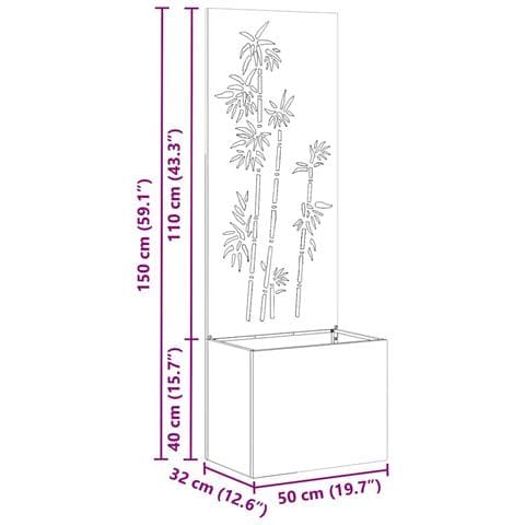 Vaso da Giardino con Pannello Decorativo Ruggine 50 x 140 cm - Foto 8