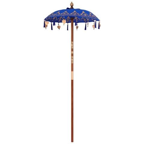 Parasol Balinese Blu (90-100) x 260 cm Cotone e legno massello - Foto 1