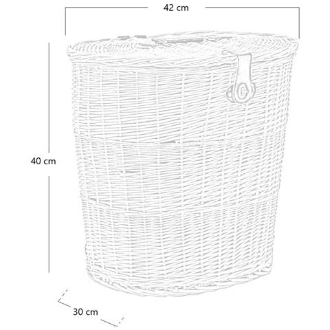 Cesto Gerla Lux In Vimini Con Coperchio E Tracolla 42 X 30 X H40 Cm - Foto 6