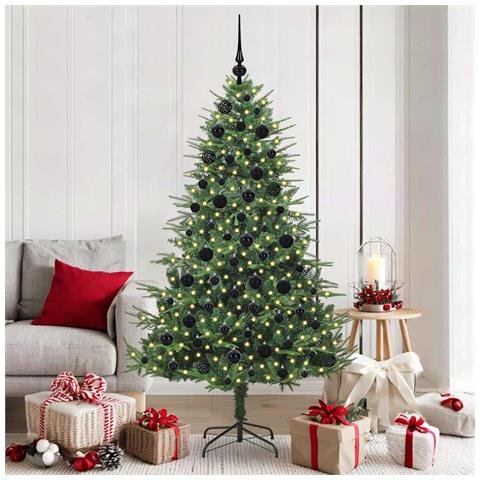 Albero di Natale artificiale preilluminato con set di palline - Foto 2
