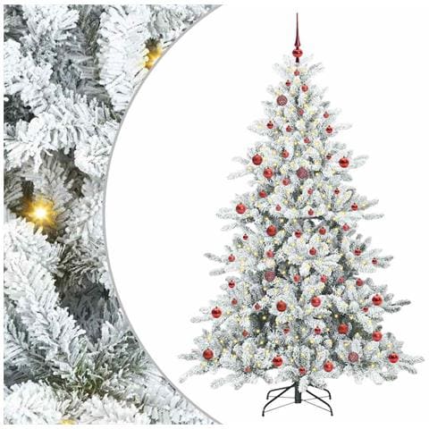 Albero di Natale Artificiale con Rami Pieghevoli Bianco 210 cm - Foto 1