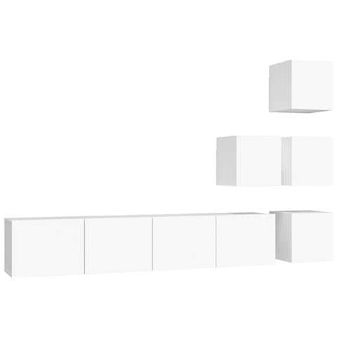 Mobile Porta TV a Parete Bianco in Legno Multistrato - Foto 1