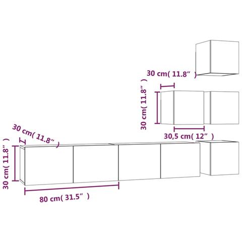 Mobile Porta TV a Parete Bianco in Legno Multistrato - Foto 8