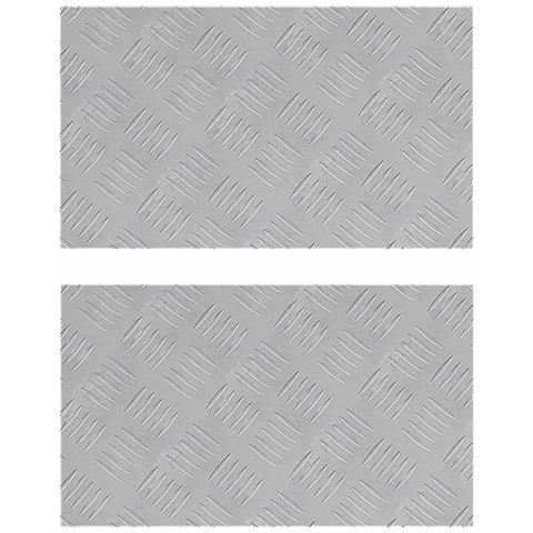 Gradini per Scale 2 pcs Argento 50 x 30 cm Alluminio - Foto 1