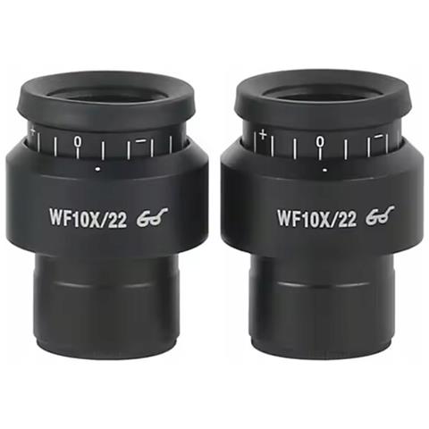 Set Di Oculari Wf10x / 22 Per Microscopio Stereoscopico - Ingrandimento 10x | Campo Visivo 22 Mm | Regolazione Diottrie | Compatibile Con, Amscope, Levenhuk - Foto 2
