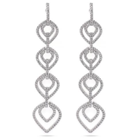 Orecchini Pendenti a Goccia Lacrima Color Argento - Foto 5