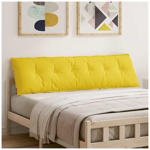 Cuscino per Schiena Giallo Chiaro 180 x 19 x 50 cm Tessuto - Foto 2