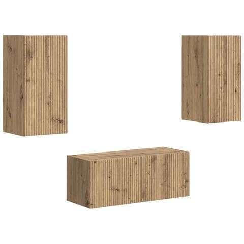 Set mobile TV 2 pcs Rovere artigianale Legno multistrato - Foto 1