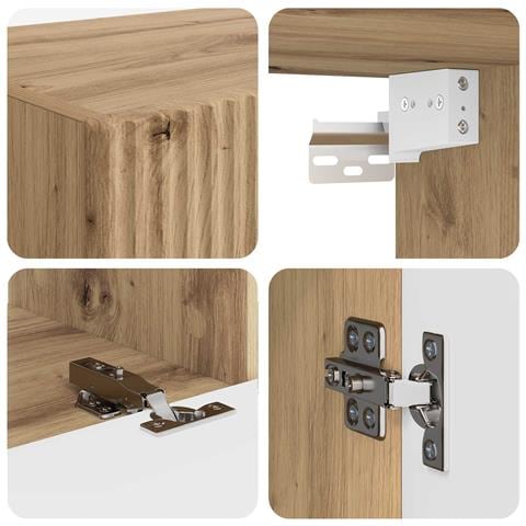 Set mobile TV 2 pcs Rovere artigianale Legno multistrato - Foto 9