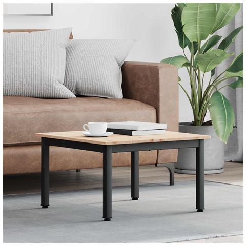 Tavolino da salotto Naturale 60 x 60 x 36 cm Pino massello - Foto 2