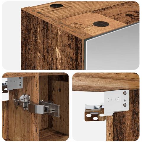 Mobiletto per specchio da bagno Legno vecchio 80 x 14.5 x 70 cm - Foto 9