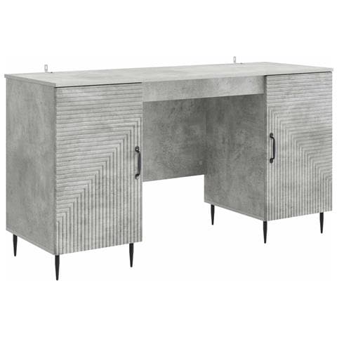 Scrivania con lo scaffale Grigio Cemento 142,5 x 50 x 75 cm - Foto 1