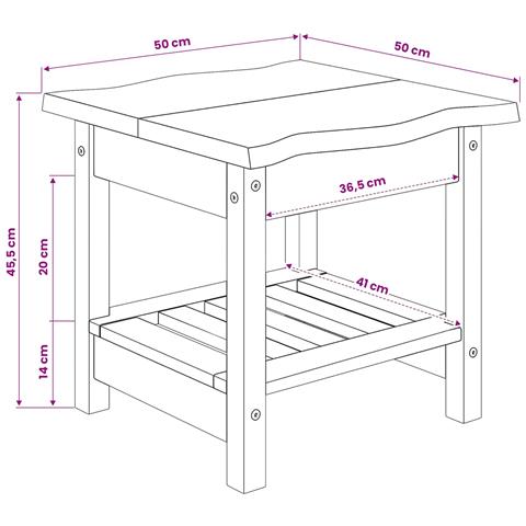 Tavolo laterale con lo scaffale EKAI Nero 50 x 50 x 45,5 cm - Foto 9