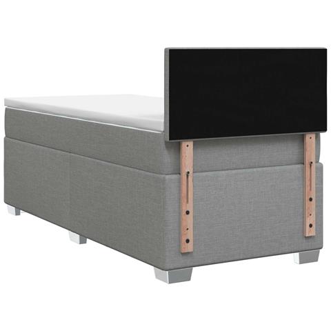 Letto con Box Spring, Materasso e LED Grigio Chiaro Singolo - Foto 9