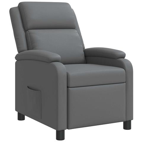 Poltrona reclinabile Grigio Similpelle - Foto 1
