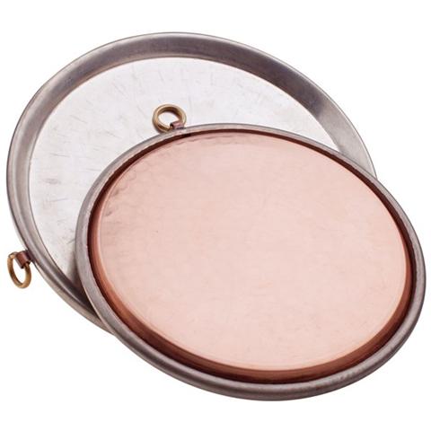 Tortiera Per Farinata In Rame Martellato A Mano A Con Orlo - Diametro Cm 42 - Altezza Cm 2-capacità Lt 1,5 - Foto 1