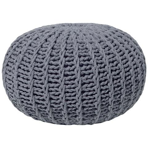 Pouf Poggiapiedi In Tessuto Grigio Scuro 50 X 35 Cm Conrad Ii - Foto 35