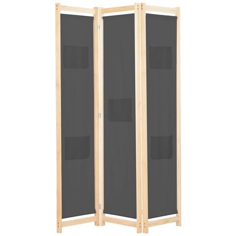 Divisorio A 3 Pannelli Grigio 120x170x4 Cm In Tessuto - Foto 1