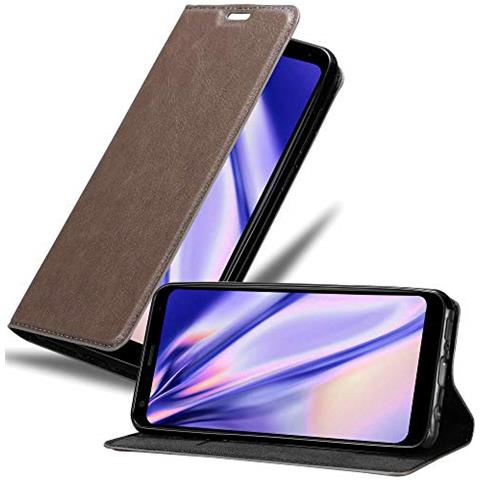 Custodia Compatibile Con Lg Q7a In Bruno Caffè - Coperchio Protettiva Con Chiusura Magnetica, Funzione Stand E Tasca Per Le Carte - Foto 1