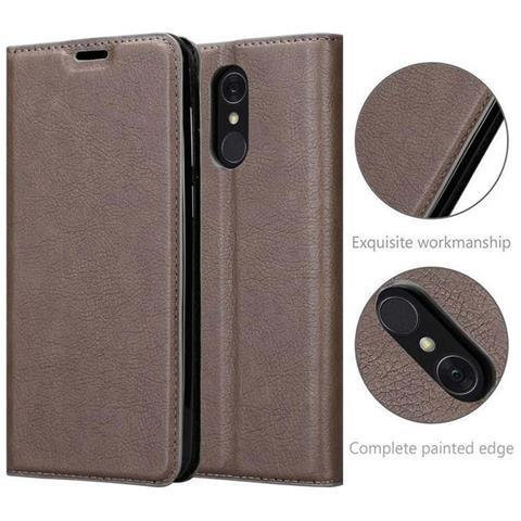 Custodia Compatibile Con Lg Q7a In Bruno Caffè - Coperchio Protettiva Con Chiusura Magnetica, Funzione Stand E Tasca Per Le Carte - Foto 9