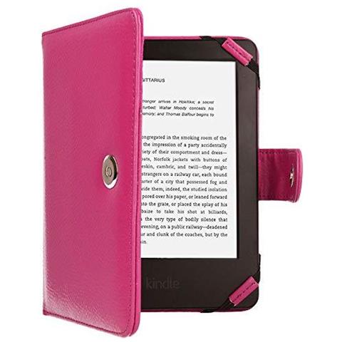 Case Cover Foglio Di Cuoio Pu Kindle Rosa Con Catenaccio Magnetico Fatta Per Amazon Kindle Ereader E Kindle Paperwhite Con Schermo Da 6 Pollici Stile Del Libro - Foto 1