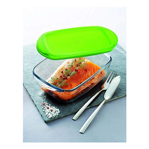 Contenitore Rettangolare In Vetro, Con Coperchio, Adatto A Congelatoreyfornoyforno Microonde, 28 X 20 Cm, Capacità 2,60 L - Foto 3