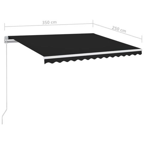 Tenda da Sole Retrattile Manuale con LED 350x250 cm Antracite - Foto 2