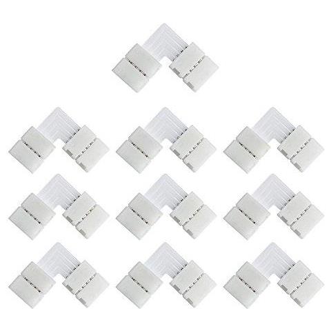 Connettore Led 4 Pin 10 Pacchetti Di Rgb Pbc Led Striscia Connettore Gapless Striscia Di Adattatore Del Connettore Della Luce Del Nastro Del Led Striscia Di Saldatura Rgb Led Ribbon Per 10 Millimetri Di Smd Rgb 5050 Multicolore Striscia Di Flex - Foto 1