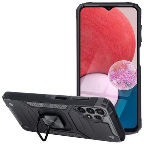 Custodia Alta Protezione Con Anello Per Samsung Galaxy A13 4g - A135 - A137 Black - Foto 1