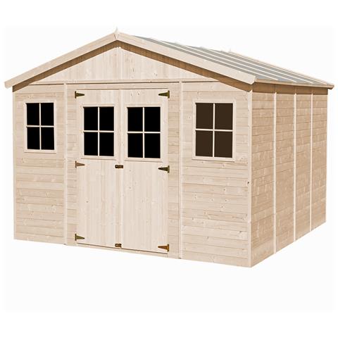 Casa Da Giardino In Legno Naturale Con Pavimento Impregnato H246x418x420 Cm / 16 M²- Timbela M330+m330g - Foto 1