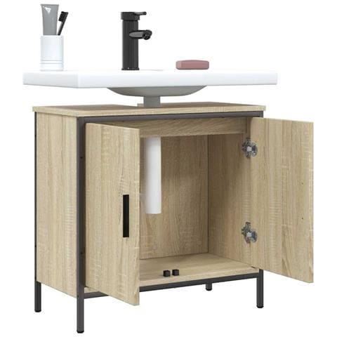 Mobile Lavabo Bagno Rovere Sonoma 60x30x60 Cm Legno Multistrato - Foto 2