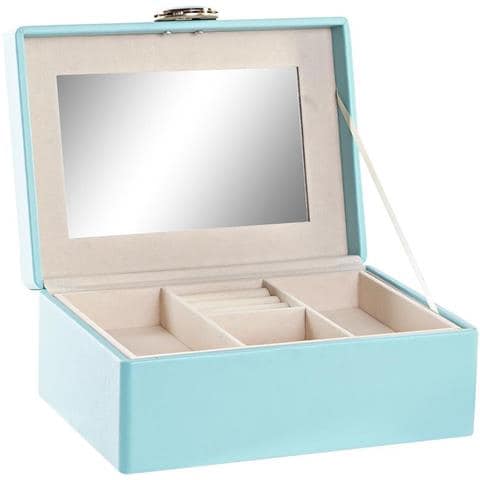 Scatola-portagioie 17 X 13 X 8,5 Cm Verde Poliuretano Legno Mdf - Foto 1