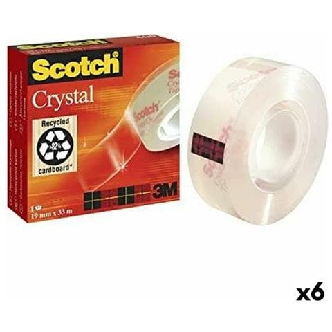 Nastro Adesivo Scotch Crystal 19 Mm X 33 M Trasparente (6 Unità) - Foto 1