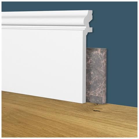84ml Bancale Di Battiscopa Coprimarmo Ducale Alto Bianco 138x22x2000mm In Polimeri - Polistrutturato - Foto 1