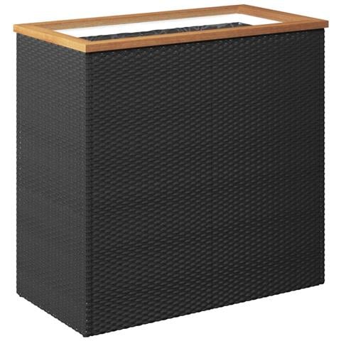 Fioriera Nera 80x40x80 Cm In Polyrattan - Foto 2