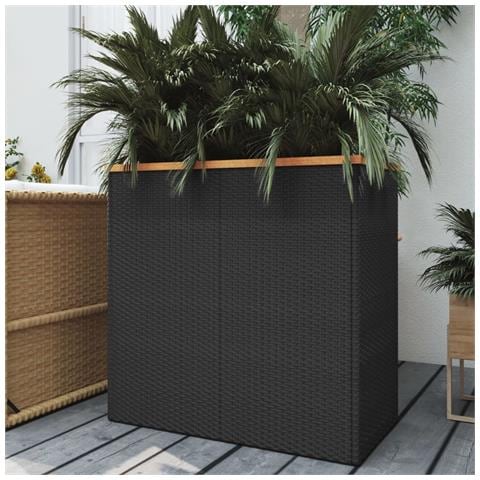 Fioriera Nera 80x40x80 Cm In Polyrattan - Foto 1
