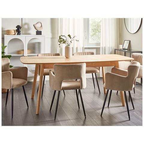 Tavolo Da Pranzo Legno Chiaro 150/190 X 90 Cm Madox - Foto 1