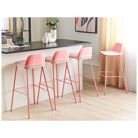 Set Di 4 Sedie Alte Mora Rosa Pastello - Foto 1