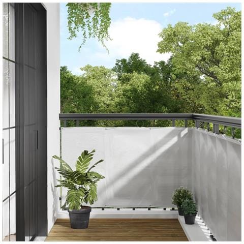 Paravento Balcone Grigio Chiaro 90x700cm 100% Poliestere Oxford - Foto 1