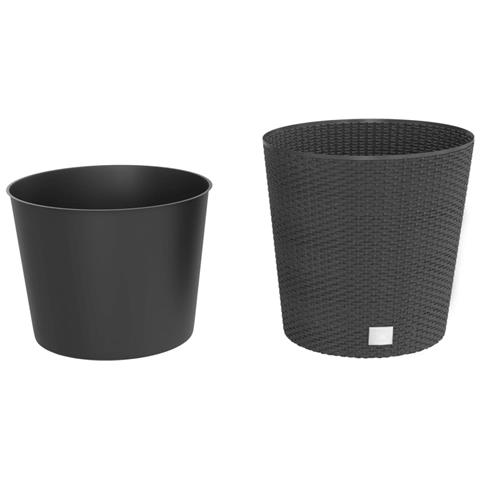 Fioriera Con Interno Rimovibile Antracite 35 / 37,5 L Pp Rattan - Foto 3