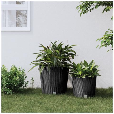 Fioriera Con Interno Rimovibile Antracite 35 / 37,5 L Pp Rattan - Foto 1