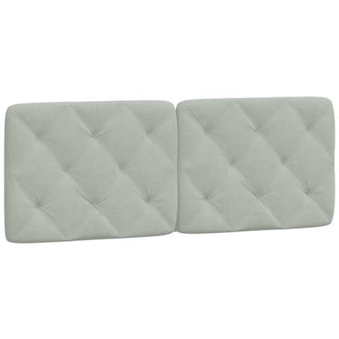 Cuscino Testiera Grigio Chiaro 140 Cm In Velluto - Foto 1