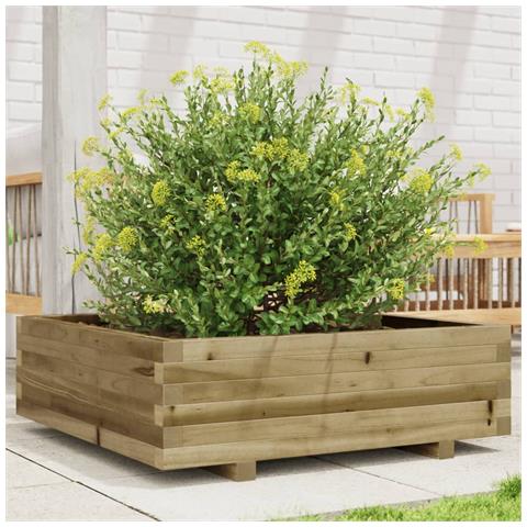 Fioriera Da Giardino 80x80x26,5 Cm In Legno Di Pino Impregnato - Foto 1