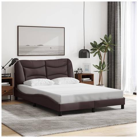 Giroletto Senza Materasso Marrone Scuro 120x200 Cm Tessuto - Foto 1